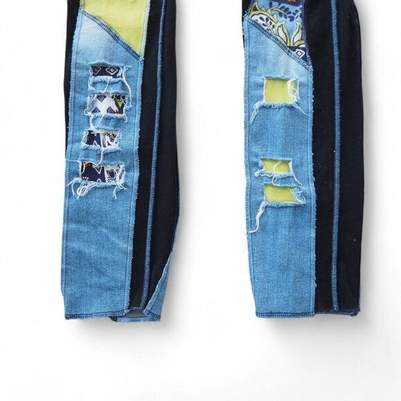 Styles Ever After Unique Handcrafted Patchwork Jeans "Boho" Women's XXS 0-4 - Picture 8 of 11